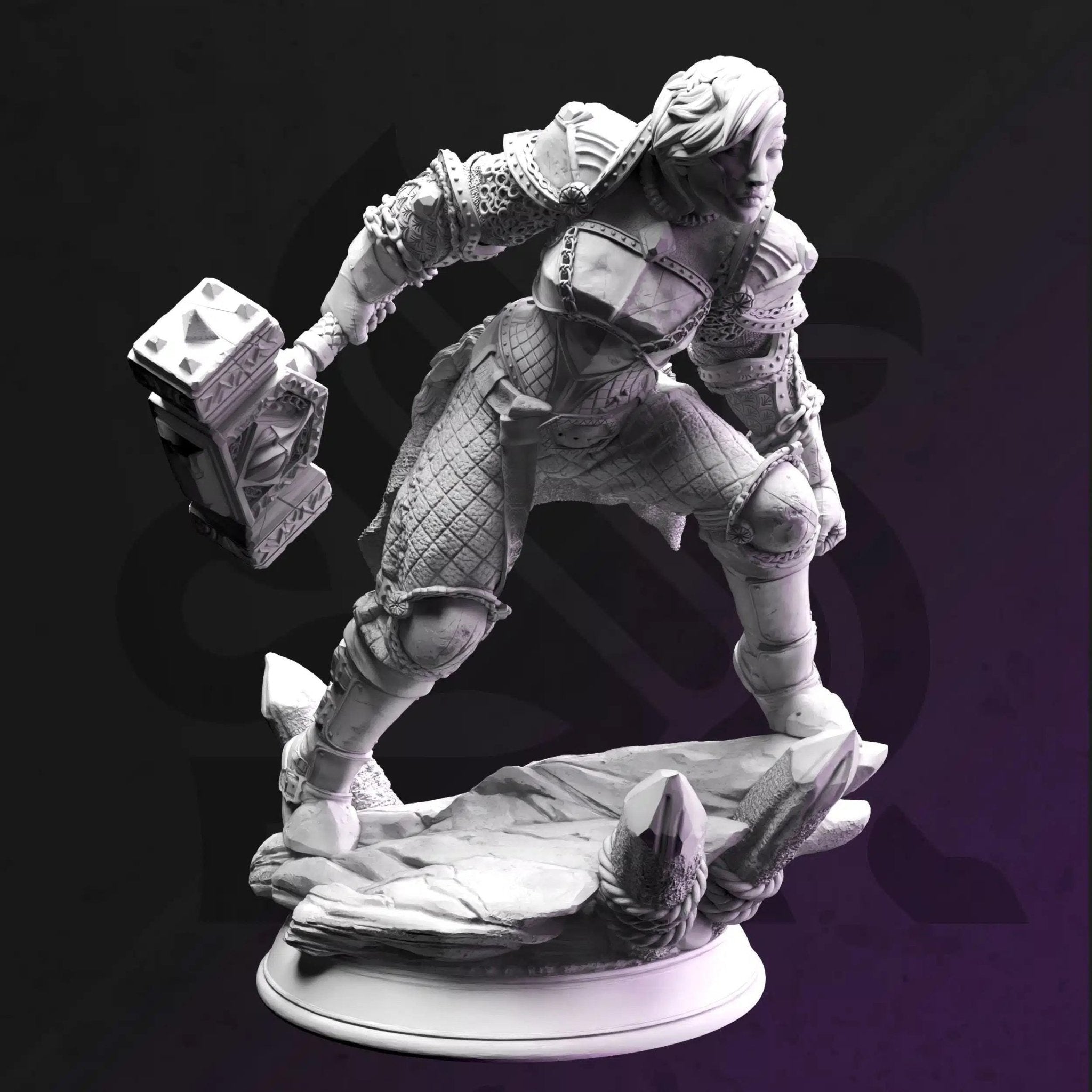Yrinsel Avatar of War - 3D Printed Fighter Character Miniature - Just Re - Roll