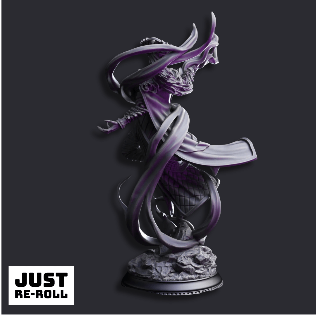 Zarinda Sorceress of the Empty Planes - 3D Printed Sorcerer Character Miniature - Just Re - Roll