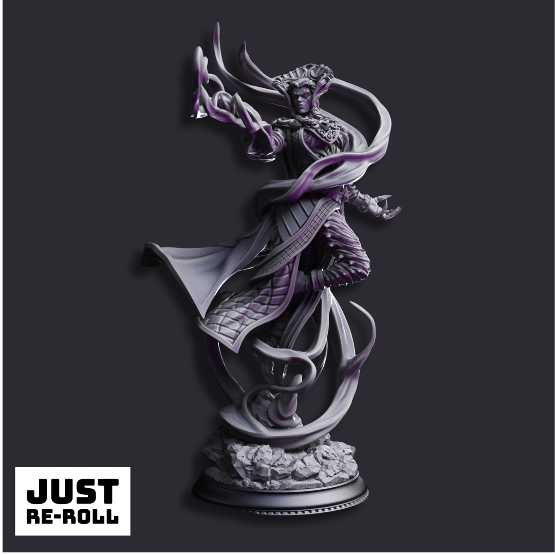 Zarinda Sorceress of the Empty Planes - 3D Printed Sorcerer Character Miniature - Just Re - Roll